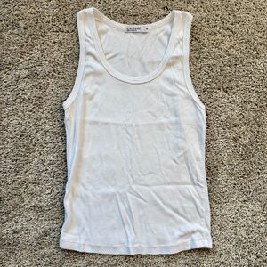 Stateside Rib Classic Tank in White XS